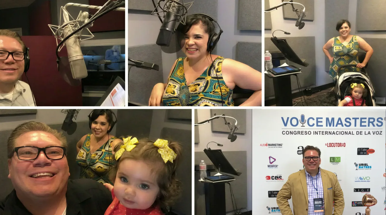 Tamra, Alice and Julio together in the Spanish voice over recording studio